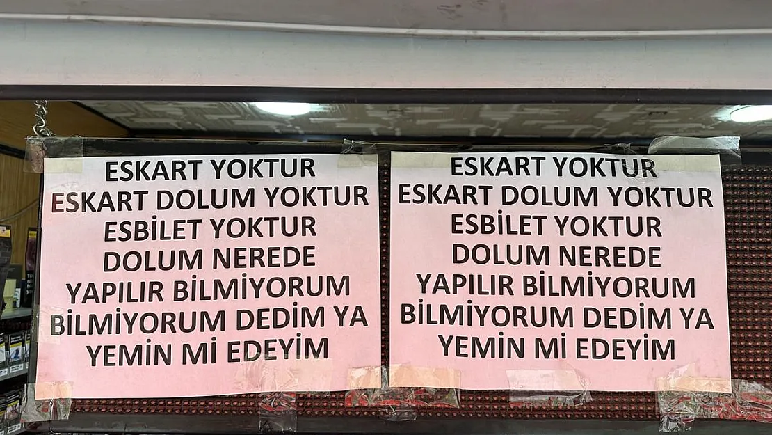 Büfe camında şaşırtan yazı