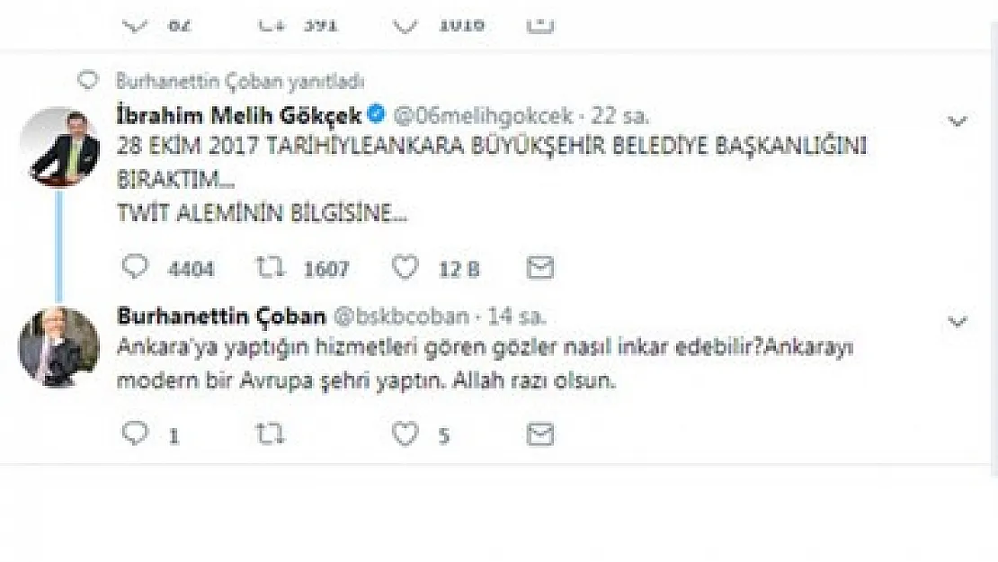 Çoban’dan Gökçek’e destek – Kocatepe Gazetesi