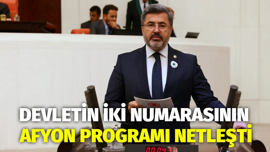 Devletin iki numarasının Afyon programı netleşti