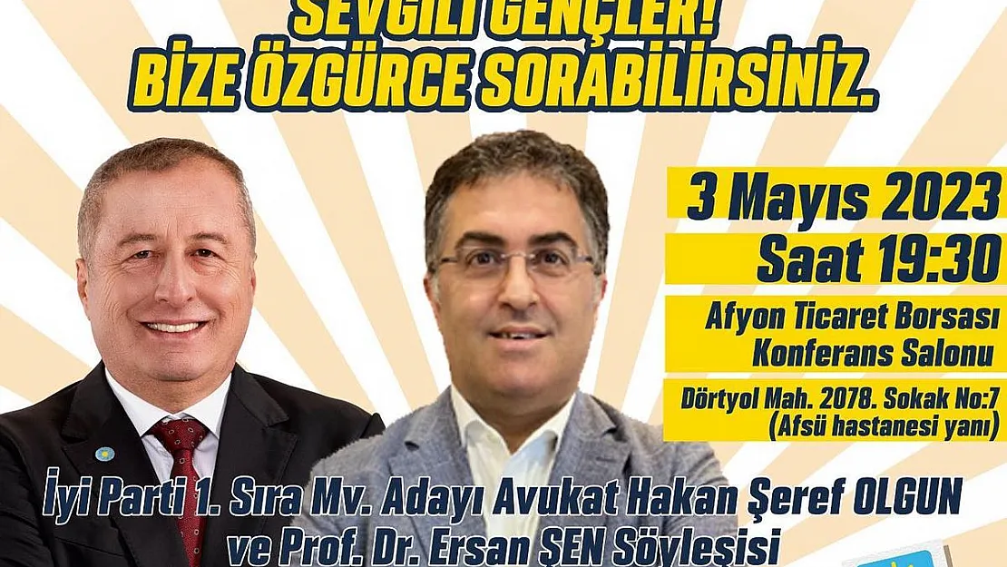 Ersan Şen Afyon’a geliyor