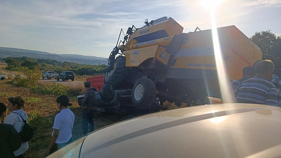 Freni patlayan iş makinesi az kalsın faciaya yol açıyordu