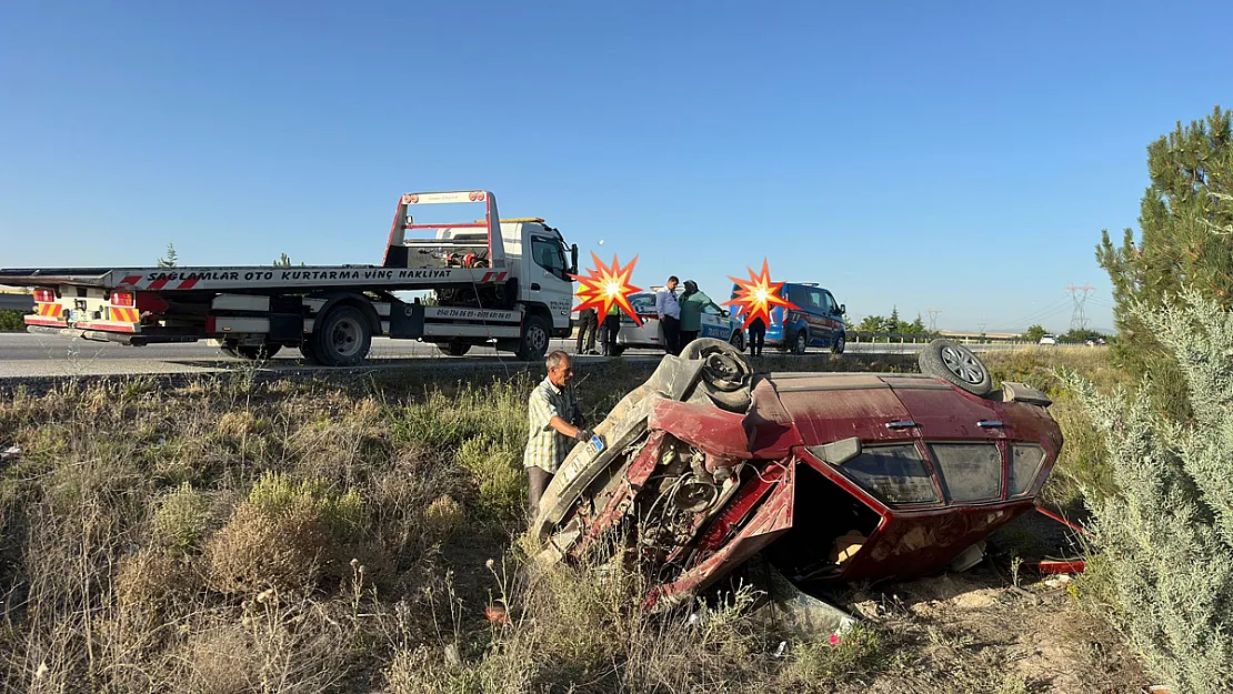 Hurdaya Dönen Otomobilde Sürücü Kazayı Yaralı Atlattı