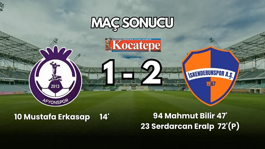 Maç Sonucu Afyonspor 1, İskenderunspor 2