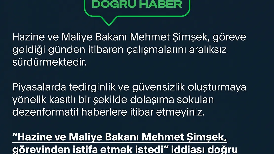 “Mehmet Şimşek istifa etti” iddiası: Resmi açıklama geldi