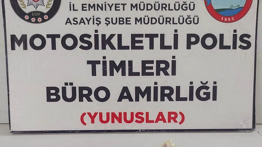 Motosikletli şahsın üzerinde uyuşturucu bulundu