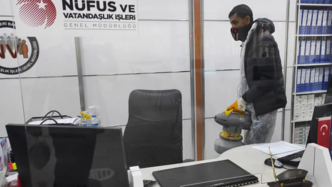 Nüfus Müdürlüğü dezenfekte edildi