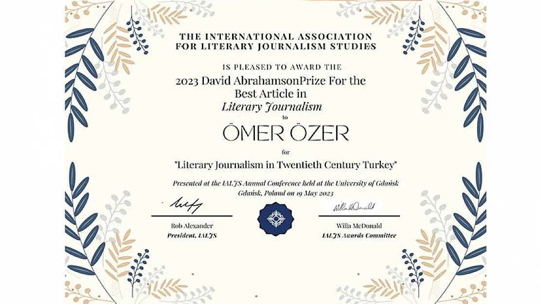 Prof. Dr. Ömer Özer, uluslararası bir başarıya imza attı