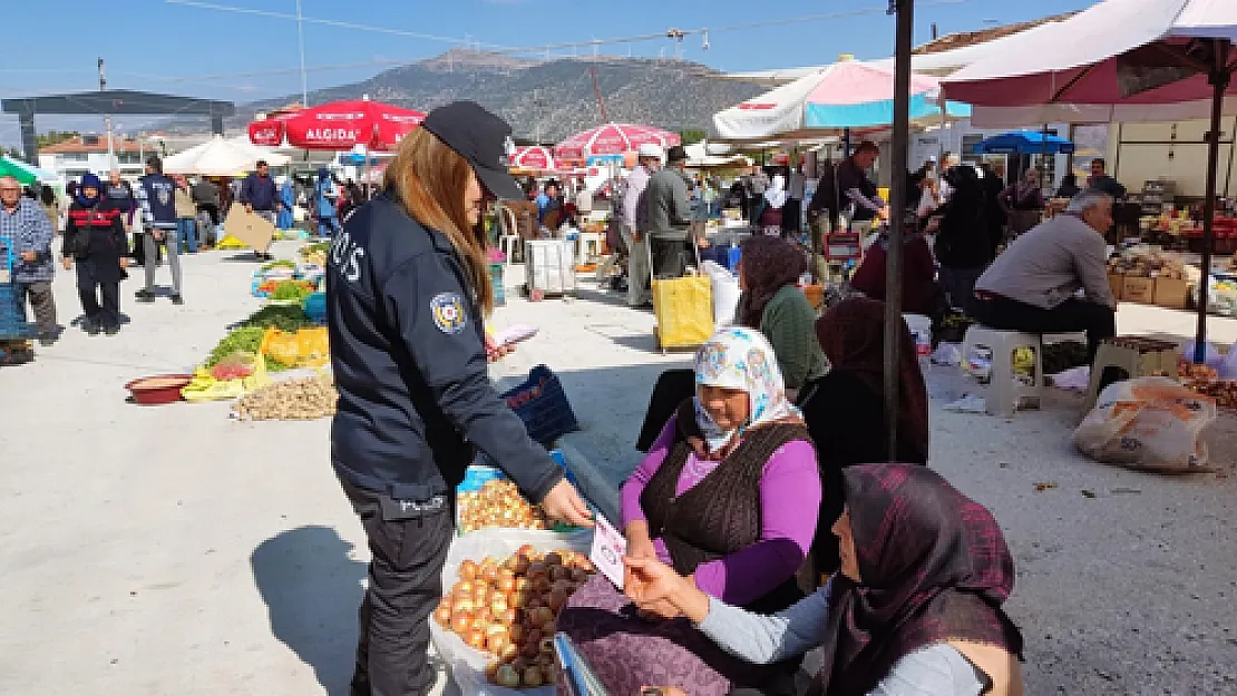 Semt pazarında “KADES” uygulaması tanıtıldı