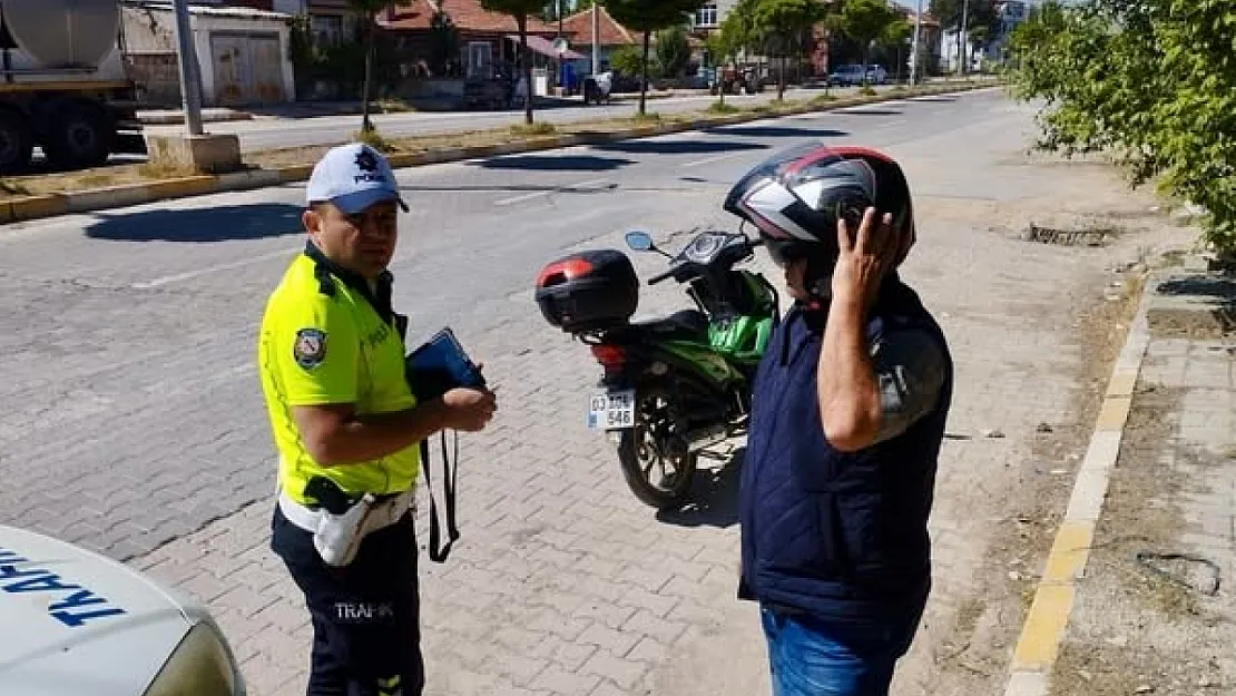 Sinanpaşa'da Motosiklet Sürücülerine Yönelik Denetimi