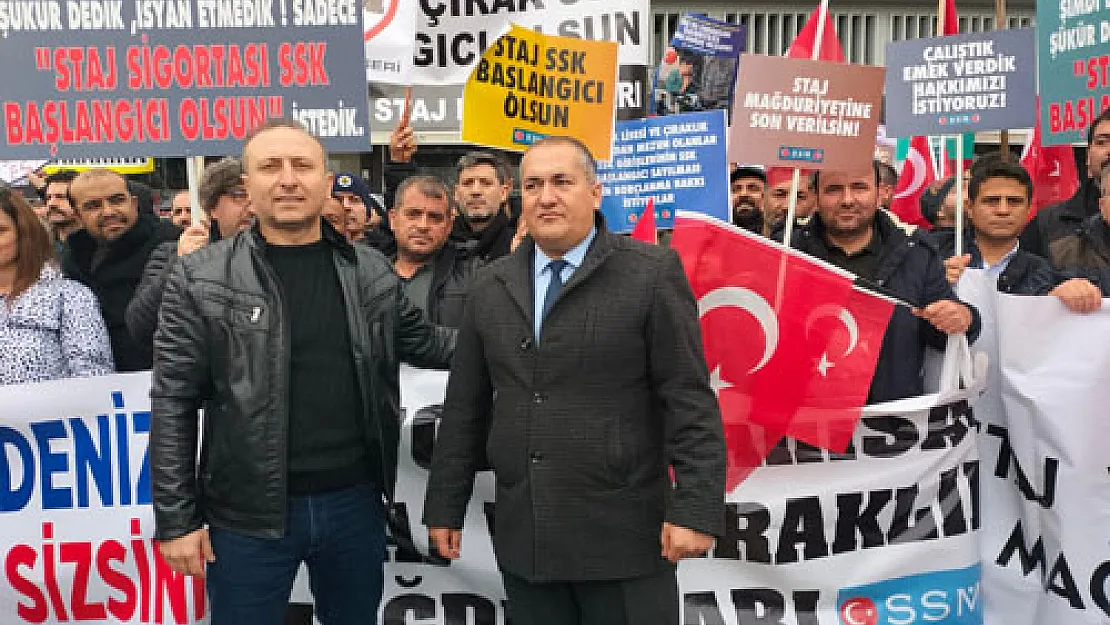 Staj mağdurları başkentte bir araya geldi