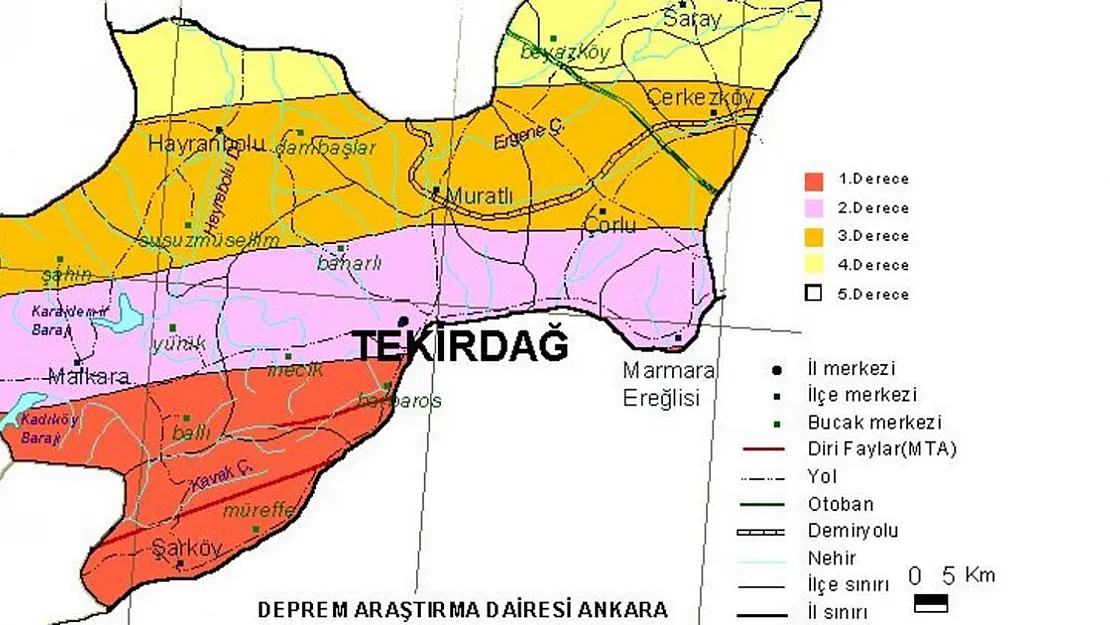 Tekirdağ Fay Hattı Nereden Geçiyor?