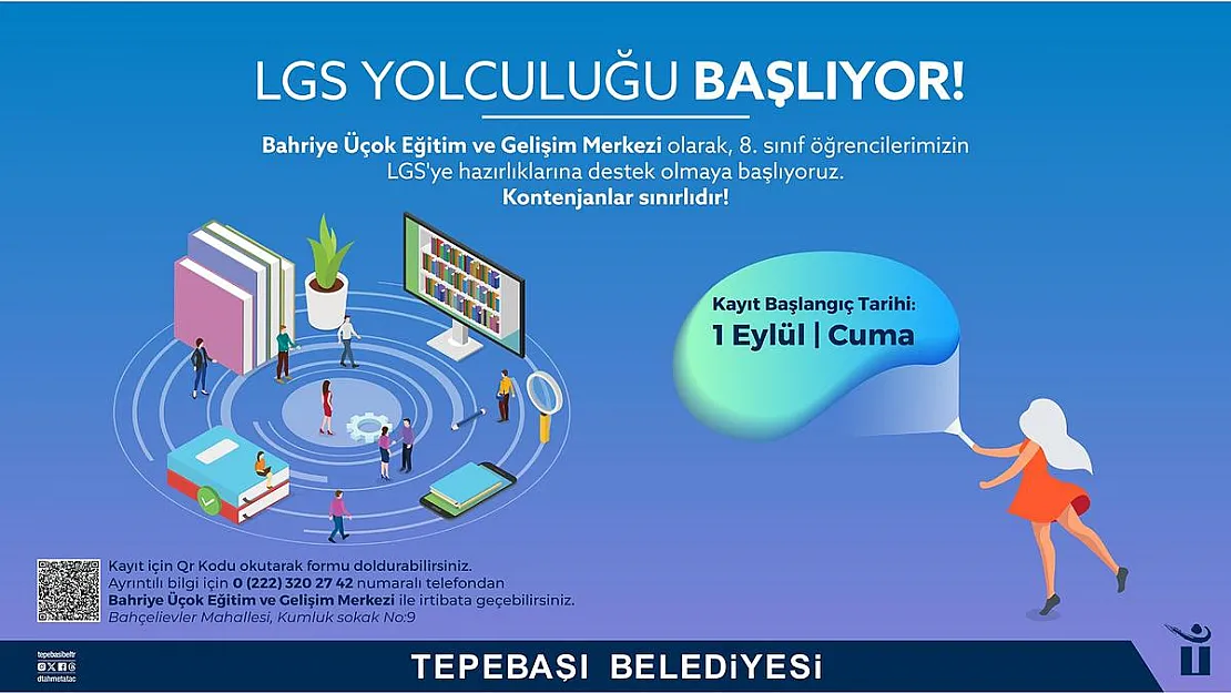 Tepebaşı Belediyesi LGS’ye hazırlanan öğrencilerin yanında