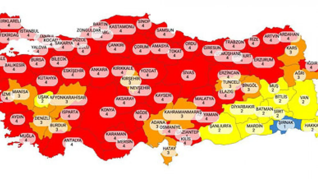 Yeni risk haritası yayınlandı: Afyon turuncu oldu, yasaklar yeniden