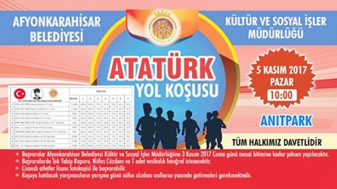 Yol koşusu Pazar günü – Kocatepe Gazetesi