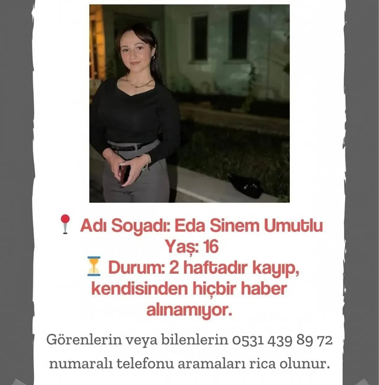 Genç Kız Sırra Kadem Bastı Afyon'da 16 Yaşındaki Eda'dan 2 Haftadır Haber Yok!