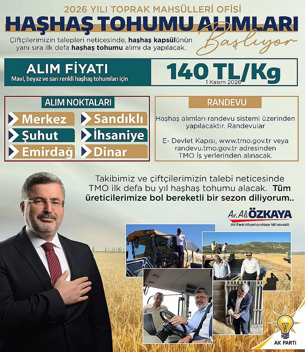 Milletvekili Özkaya: Haşhaş Üreticilerinin Alın Teri Korunuyor