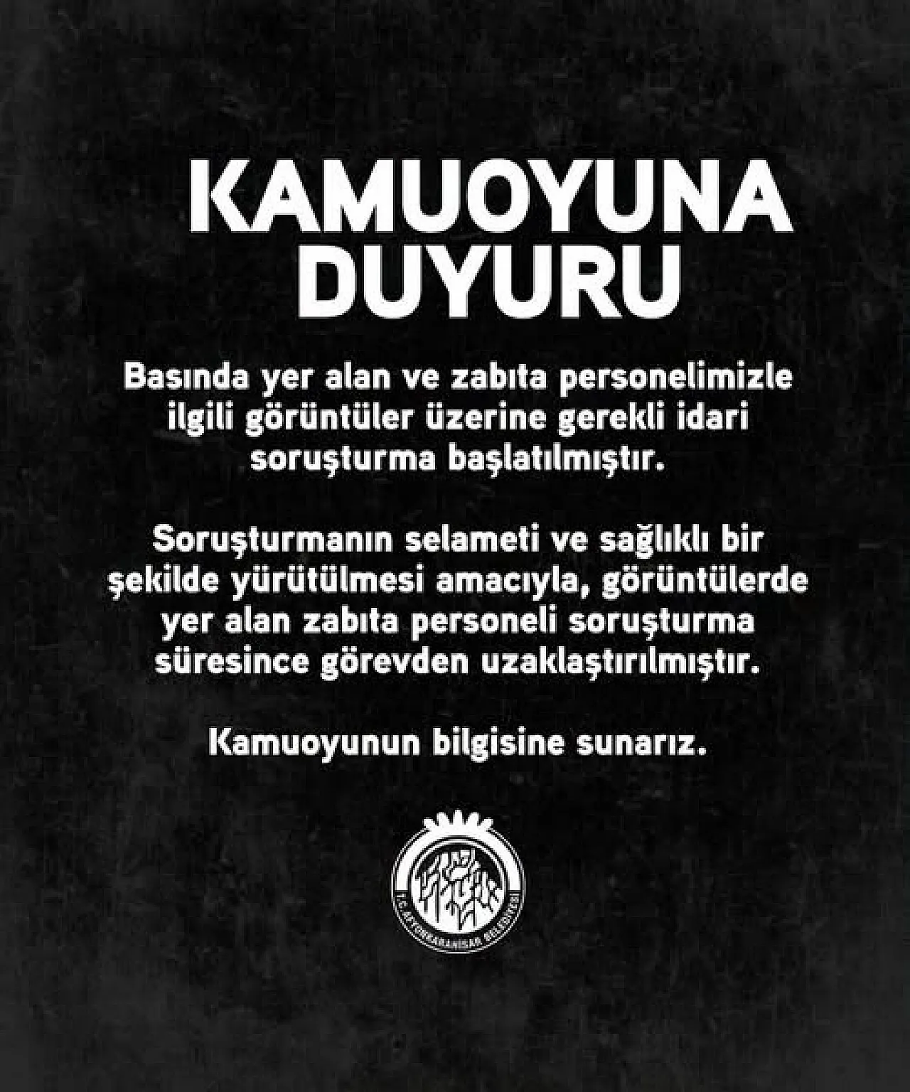Afyonkarahisar Belediyesi'nden O Zabıta Hakkında Açıklama