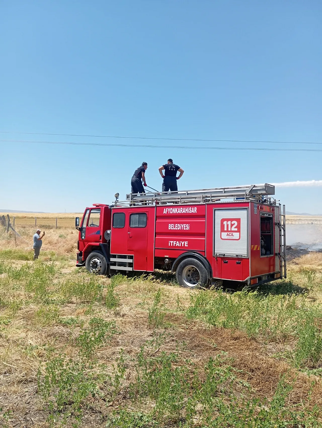 Afyonkarahisar'da Ot Yangınına Anında Müdahale