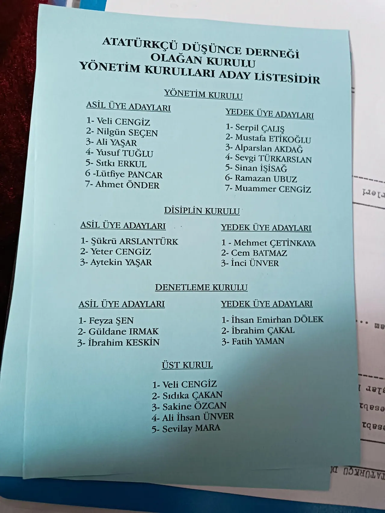 ADD'de Listeler Belli Oldu