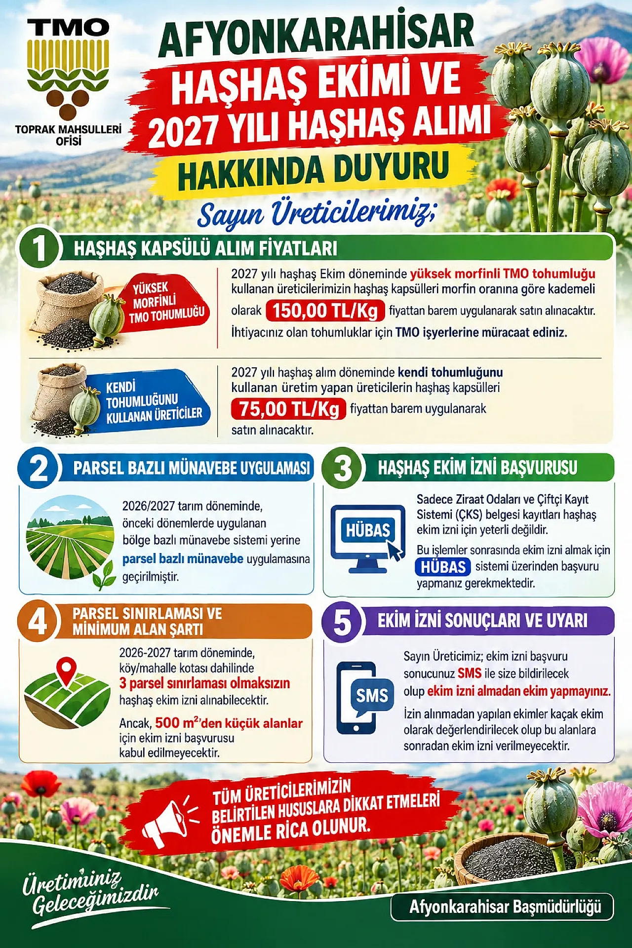 Afyon'da Haşhaş Üretenler Dikkat! Hem Zam Hem Yeni Dönem