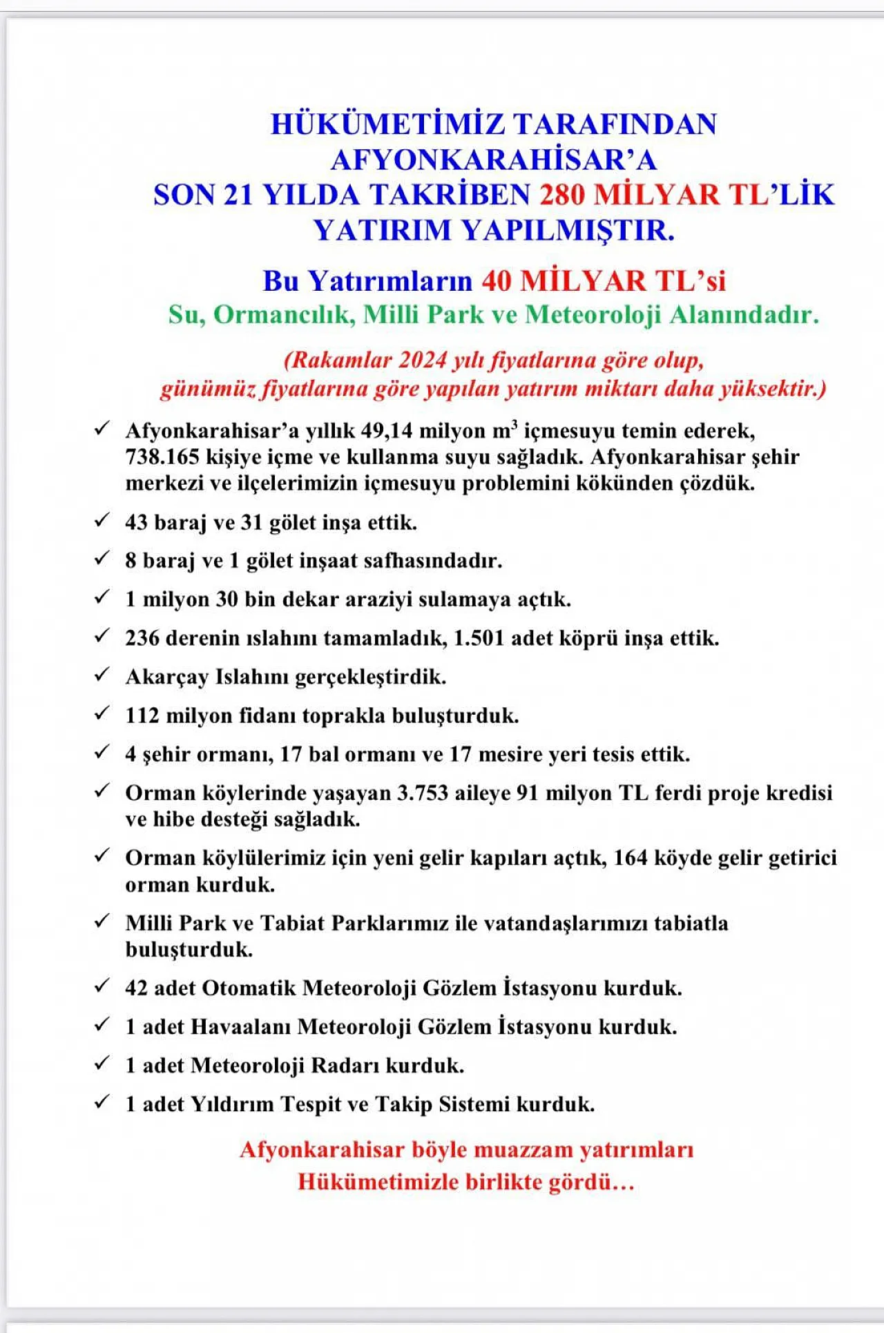 Veysel Eroğlu AK Parti'nin Afyon Karnesini Açıkladı!