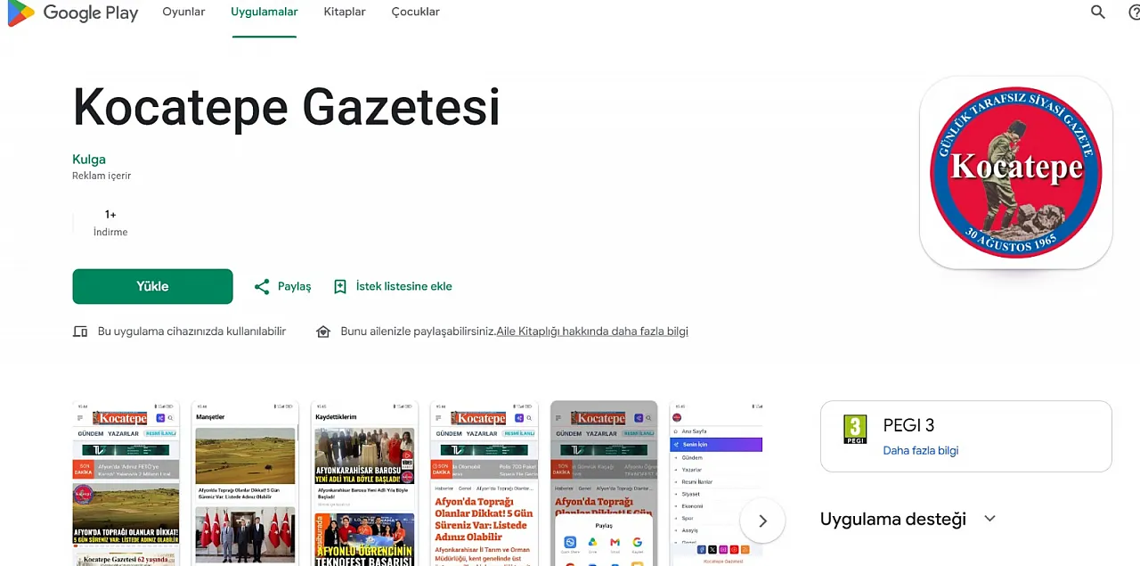 Kocatepe Gazetesi'nin Mobil Uygulamasını İndirin, Haberiniz Olsun