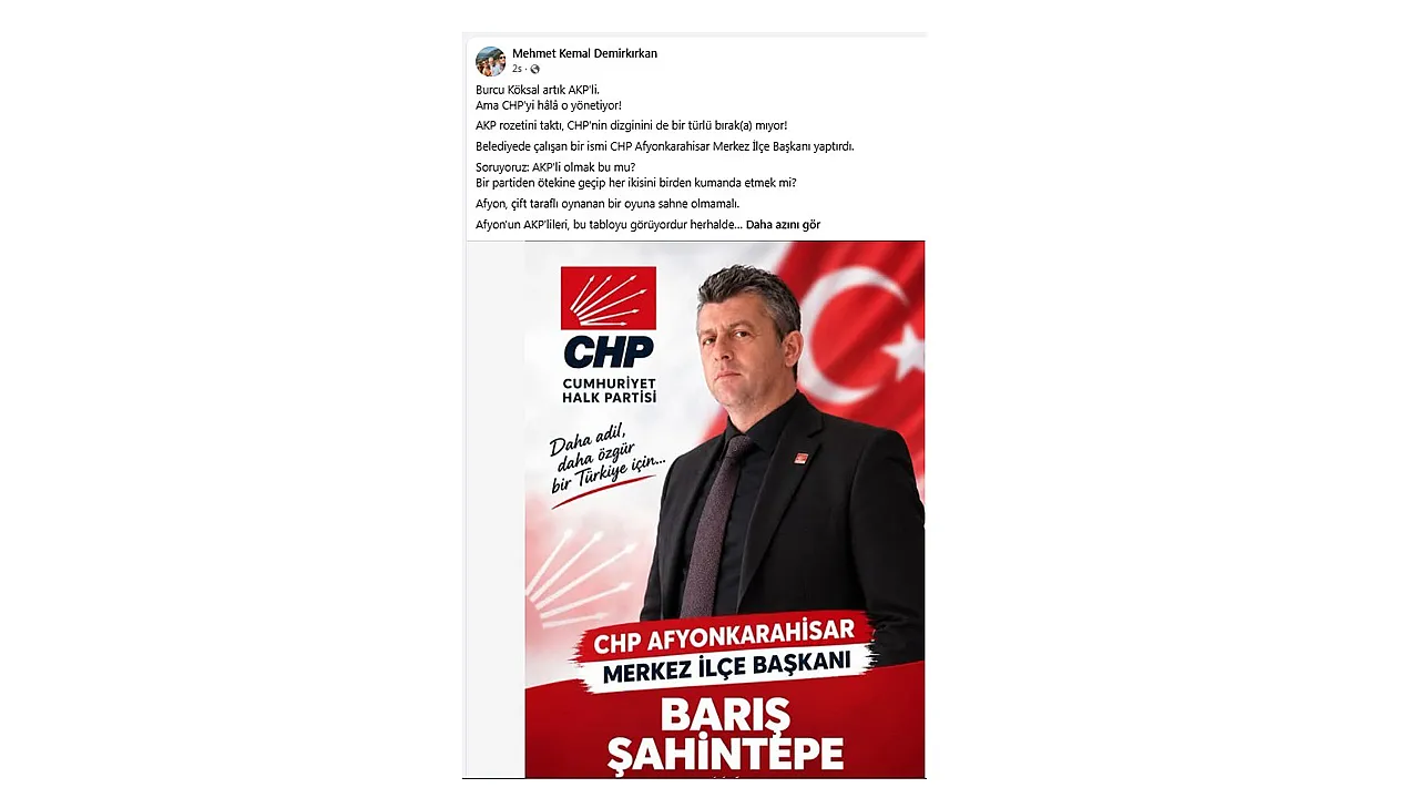 Afyon'da Siyaseti Karıştıran İddia! 'AK Parti Rozetini Taktı, CHP'nin Dizginini Bırakmıyor'