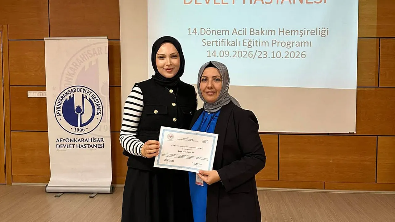 Afyon Devlet Hastanesi'nde 14. Dönem Acil Bakım Sertifika Heyecanı