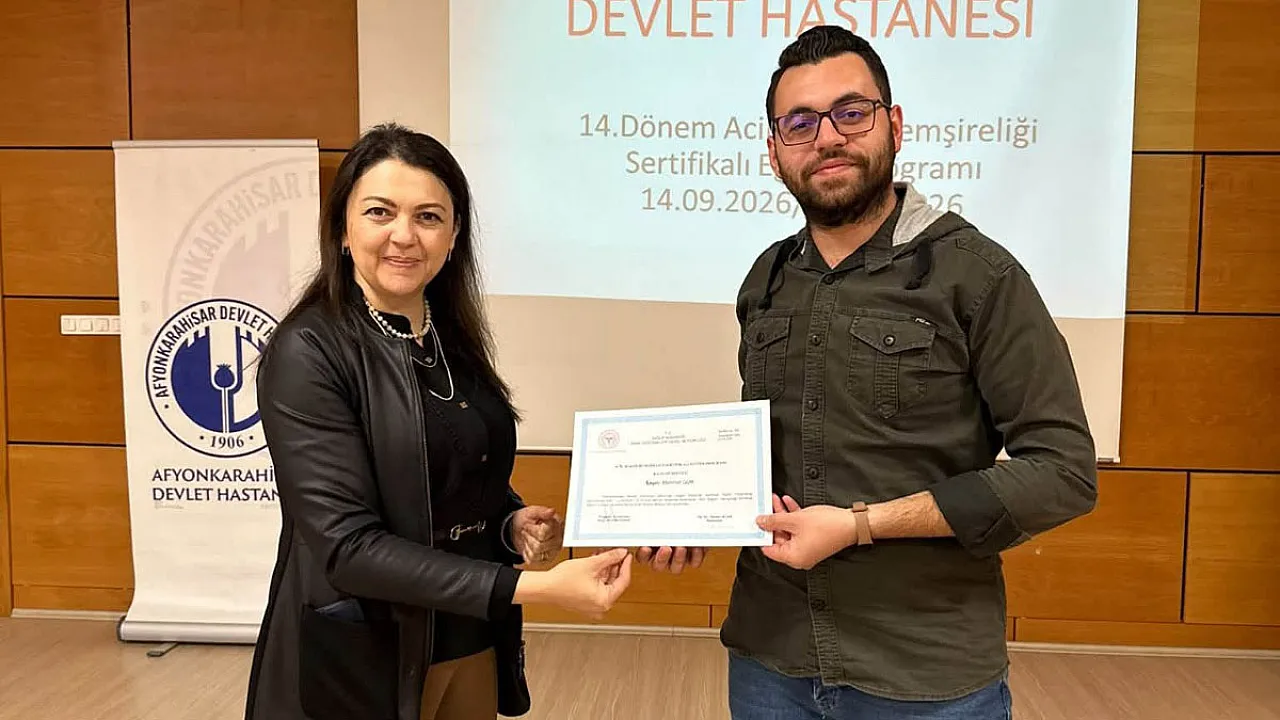 Afyon Devlet Hastanesi'nde 14. Dönem Acil Bakım Sertifika Heyecanı