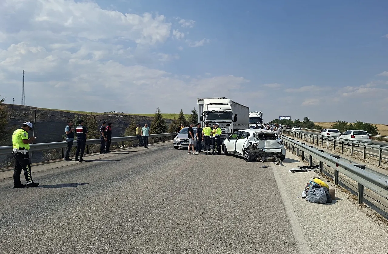 Anız Yangını Kazaya Neden Oldu: 13 Araç Birbirine Girdi