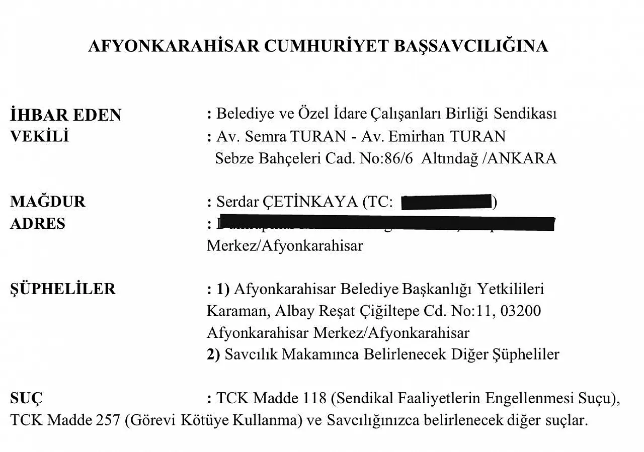 Afyon Belediyesi'ndeki 'Sürgün'e Yedinci Kez Red