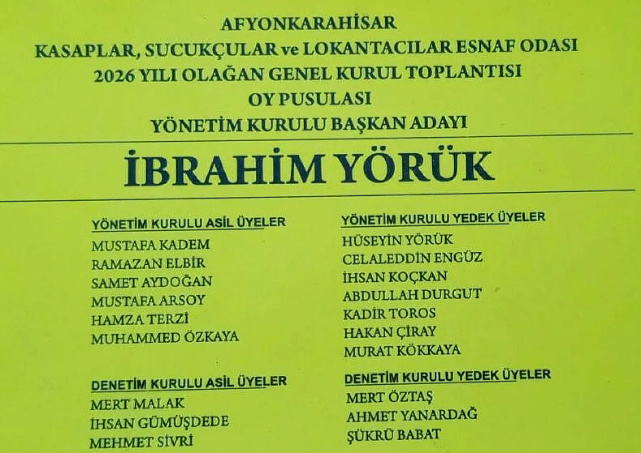 Kasaplar Odasında Olağan Genel Kurul Yapıldı