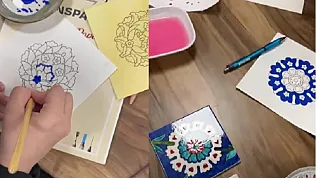 Kur'an Kursiyerleri Geleneksel Türk Desenleri Çalışıyor