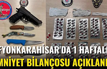 Afyon'da 1 Haftalık Emniyet Bilançosu Açıklandı