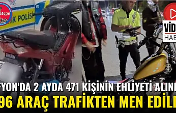Afyon'da 2 Ayda 471 Kişinin Ehliyeti Alındı, 996 Araç Trafikten Men Edildi