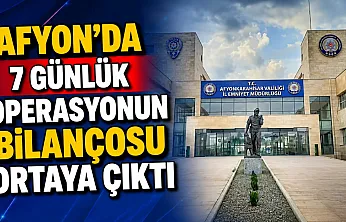Afyon'da 7 Günlük Operasyonun Bilançosu Ortaya Çıktı