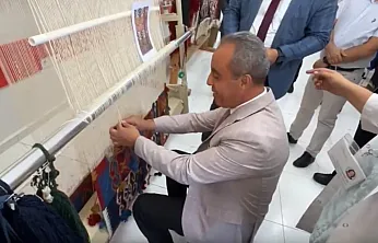 Afyon Emniyet Müdürü Halı Tezgâhında Hünerlerini Gösterdi