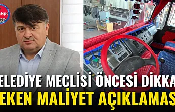 Belediye Meclisi Öncesi Dikkat Çeken Maliyet Açıklaması