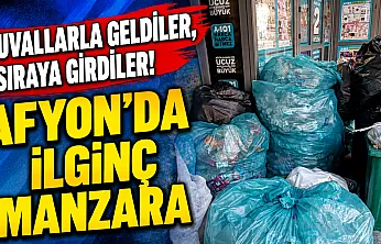 Çuvallarla Geldiler, Sıraya Girdiler! Afyon'da İlginç Manzara