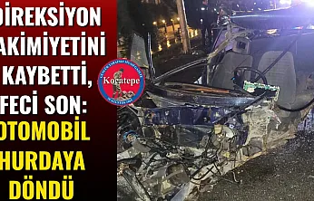 Direksiyon Hakimiyetini Kaybetti, Feci Son: Otomobil Hurdaya Döndü
