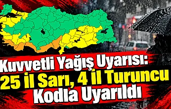 Kuvvetli Yağış Uyarısı: 25 İl Sarı, 4 İl Turuncu Kodla Uyarıldı