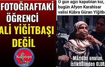 O Fotoğraftaki Öğrenci Vali Yiğitbaşı Değil