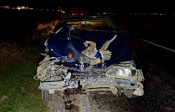 Otomobilin Çarptığı Patpat 3 Metre Yükseklikten Tarlaya Düştü