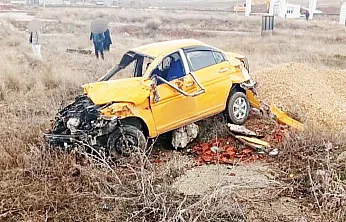Şarampole Devrilen Ticari Taksi Sürücüsü Hayatını Kaybetti