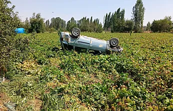 Virajı Alamayan Otomobil Tarlaya Uçtu: 1 Yaralı
