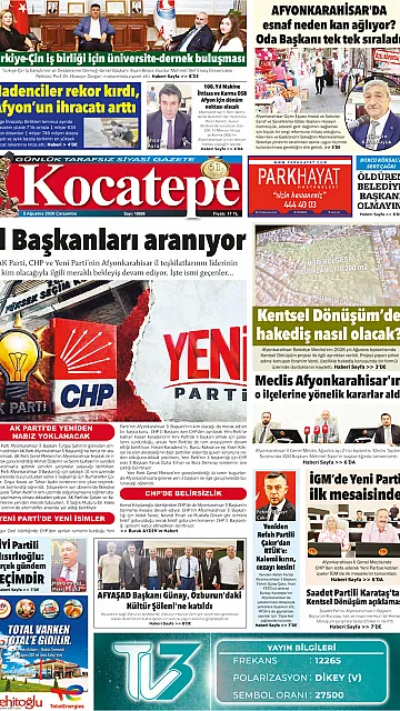 E-Gazete - Tarih: 05 Ağustos 2026