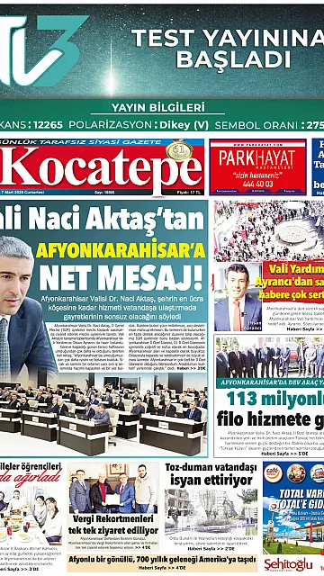E-Gazete - Tarih: 07 Mart 2026