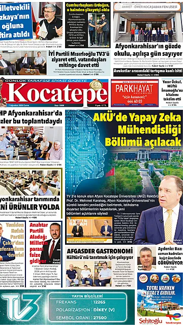 E-Gazete - Tarih: 07 Ağustos 2026
