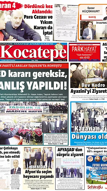 E-Gazete - Tarih: 01 Aralık 2025