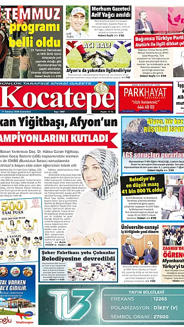 E-Gazete - Tarih: 11 Temmuz 2026